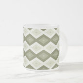 Olive green diamond pattern mattglastasse (VorderseiteRechts)