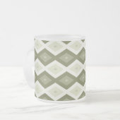 Olive green diamond pattern mattglastasse (Vorderseite Links)
