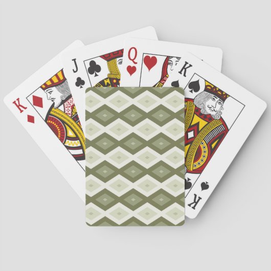 Olive green diamond pattern spielkarten (Rückseite)