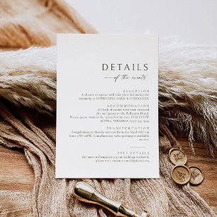 Olive Green Die Informationskarte für Details Mitteilungskarte