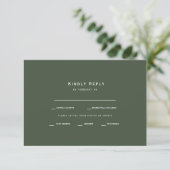 Olive Green Dinner Optionen UAWG RSVP Karte (Stehend Vorderseite)