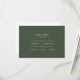 Olive Green Dinner Optionen UAWG RSVP Karte