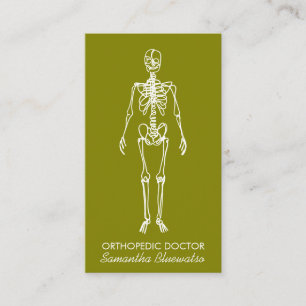Olive Green Doctor Skeleton orthopädisch Visitenkarte