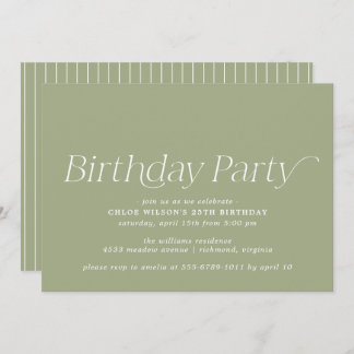 Olive Green | Einfache Mindestanzahl für jedes Alt Einladung