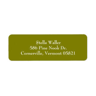 Olive Green Einfache Schlichte Rücksendeadressen-A