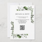 Olive Green EleganCountry Floral QR Code Hochzeit Einladung (Rückseite)