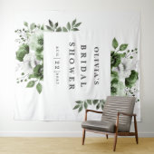 Olive Green Elegant Brautparty Hintergrund Wandteppich (Beispiel (Horizontal))