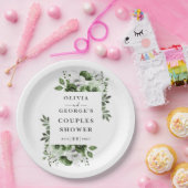 Olive Green Elegant Country Blumenpaare Dusche Pappteller (Party)