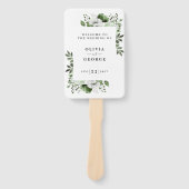 Olive Green Elegant Floral Wedding Program Fächer (Vorderseite)