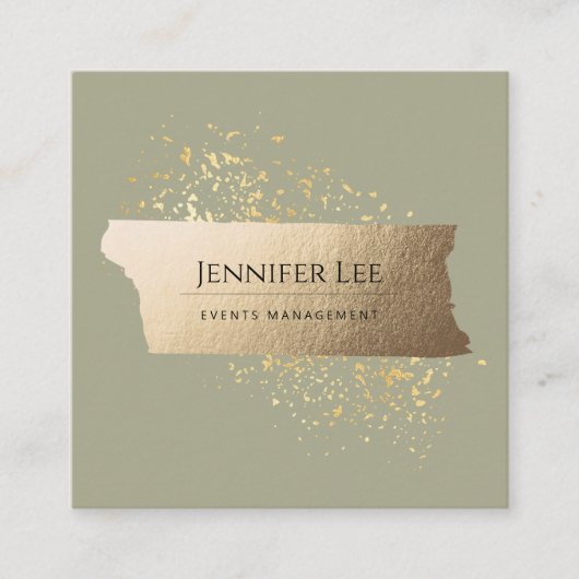 Olive Green Elegant MinimalistischSoziales Quadratische Visitenkarte (Vorderseite)