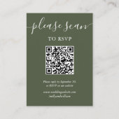 Olive Green Elegant Script UAWG QR Code Begleitkarte (Vorderseite)