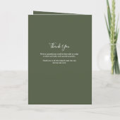 Olive Green Elegant Signature Script Hochzeit Programm (Rückseite)