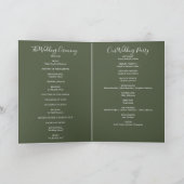 Olive Green Elegant Signature Script Hochzeit Programm (Innenseite)