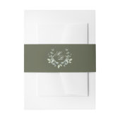 Olive Green Elegant Wedding Monogram Einladungsbanderole (Vorderseite Beispiel)