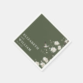 Olive Green Elegante Chinoiserie Rodelbahn Serviette (Ecke)