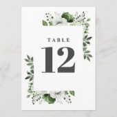 Olive Green Elegante Country Floral Tischnummer (Rückseite)