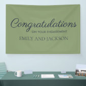 Olive Green Elegante Script-Verlobung Banner (Messe)
