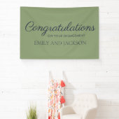 Olive Green Elegante Script-Verlobung Banner (InSitu)