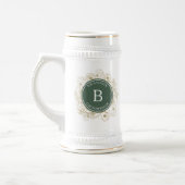 Olive Green Elegante Trauzeugen Geschenk Bierglas (Links)