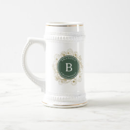 Olive Green Elegante Trauzeugen Geschenk Bierglas