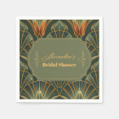 Olive Green Elegante Verzierte Vintage Bridal Serviette (Vorderseite)