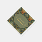 Olive Green Elegante Verzierte Vintage Bridal Serviette (Ecke)