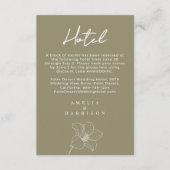 Olive Green Elegante Wedding Hotel Begleitkarte (Vorderseite)