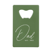 Olive Green First Vatertag Foto Geldbeutel Flaschenöffner (Vorderseite)
