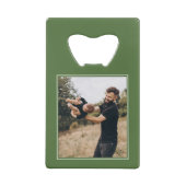 Olive Green First Vatertag Foto Geldbeutel Flaschenöffner (Rückseite)