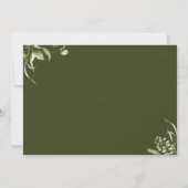 Olive Green Floral BotanLetter Brautparty Einladung (Rückseite)