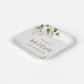 Olive Green Floral BotanLetter Brautparty Pappteller (Gewinkelt)