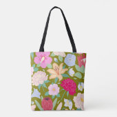 Olive Green Floral Chic Trendy unique Tasche (Rückseite)