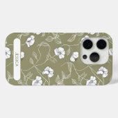Olive Green Floral Einfache Blume Moderner Name Case-Mate iPhone Hülle (Rückseite (Horizontal))
