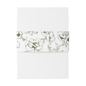 Olive Green Floral Garden Monogram Wedding Einladungsbanderole (Rückseitenbeispiel)