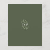 Olive Green Floral Gold Arch Hochzeit Einladung (Rückseite)