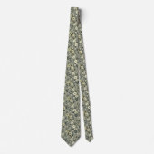 Olive Green Floral Krawatte (Vorderseite)