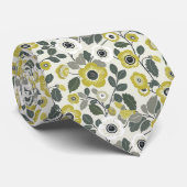 Olive Green Floral Krawatte (Gerollt)