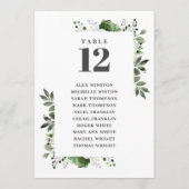 Olive Green Floral Tischnummer Seekarte (Rückseite)