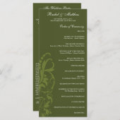 Olive Green Floral Wedding Program Programm (Vorne/Hinten)