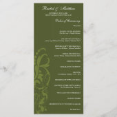 Olive Green Floral Wedding Program Programm (Vorderseite)