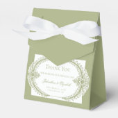 Olive Green French Blüh Frame Wedding Geschenkschachtel (Vorderseite)