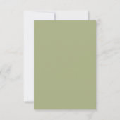 Olive Green French Blüh Frame Wedding RSVP Karte (Rückseite)