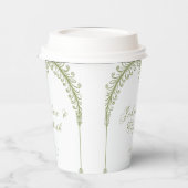 Olive Green French Flourish Arch Wedding Pappbecher (Links)