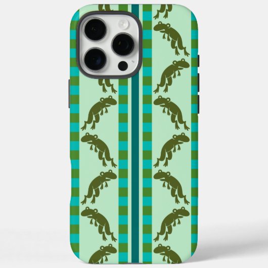 Olive Green Frog Muster mit Karton Streifen Case-Mate iPhone Hülle (Rückseite)