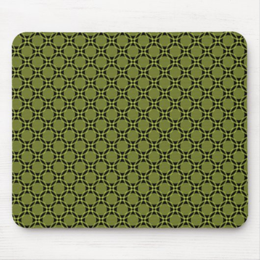 Olive Green Funky Circles Mousepad (Vorne)