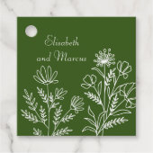 Olive-Green-Gastgeschenk Hochzeit-Tags Geschenkanhänger (Vorderseite)