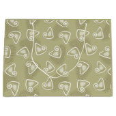 Olive Green Geometric Gift Bag Große Geschenktüte (Vorderseite)