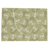 Olive Green Geometric Gift Bag Große Geschenktüte (Rückseite)