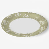 Olive Green Geometric Paper Plate Pappteller (Schrägansicht)