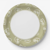 Olive Green Geometric Paper Plate Pappteller (Vorderseite)